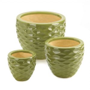 CGreen Faceted Planter Trio - Click To Enlarge