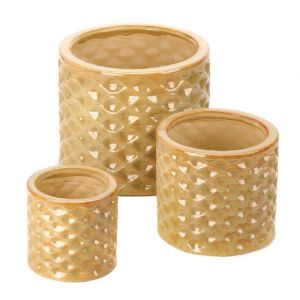 CTaupe Faceted Planter Trio - Click To Enlarge