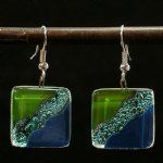 CSquare Blue Green Earrings - Click To Enlarge
