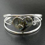 CSilver Heart Hammered cuff bracelet - Mexico - Click To Enlarge