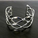 CSilver Overlay Woven Cuff Bracelet - Mexico - Click To Enlarge