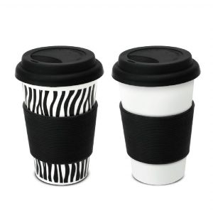CZebra Print Grab and Go Travel Cups - Click To Enlarge