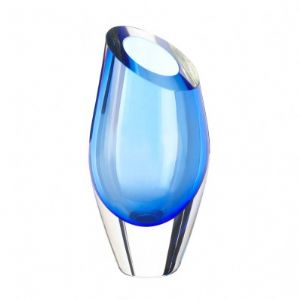 CBlue Cut Glass Vase - Click To Enlarge
