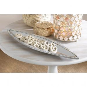 CMOTHER OF PEARL MOSAIC OBLONG DISH - Click To Enlarge