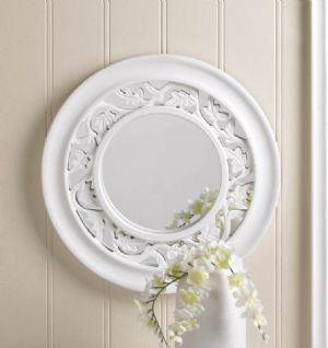 CWhite Ivy Circle Mirror - Click To Enlarge