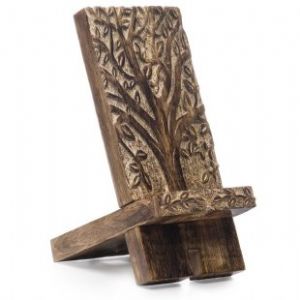 CAranyani Mango Wood cell phone stand - Click To Enlarge
