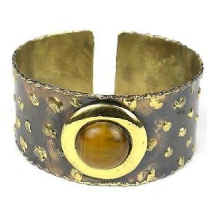 CCougar & Tigers Eye cuff bracelet - Click To Enlarge