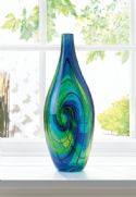 Blue Swirl Art Vase