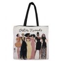 Sister Friends - woven tote bag