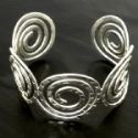 Silver Hammered Cuff Spiral bracelet