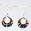 Silver Mosaic Inlaid Earrings