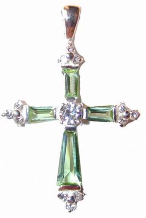 CSpecial-T Sterling Silver & Green Cross - Click To Enlarge