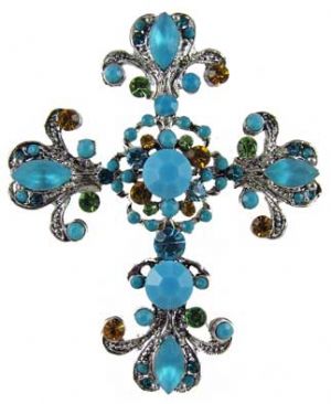 CSpecial-T Turquoise Cross Pin/Pendant - Click To Enlarge